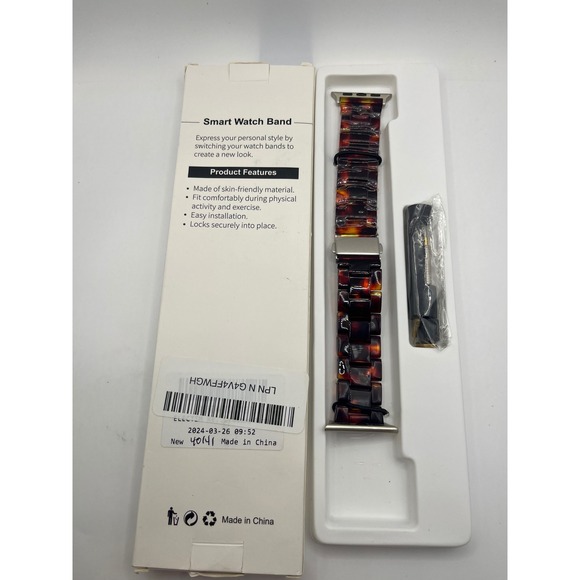 Smart Watch Band Replacement Tortoise Resin‎ Style Stainless Steel - Picture 3 of 4